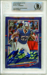 2020 Donruss Optic Blue Hyper #112 A.J. Epenesa RC Buffalo Bills BAS Autograph 10