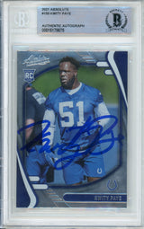 2021 Absolute Football #150 Kwity Paye RC Indianapolis Colts BAS Autograph 10