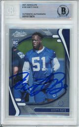 2021 Absolute Football #150 Kwity Paye RC Indianapolis Colts BAS Autograph 10