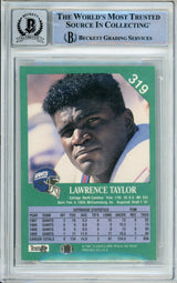 1991 Fleer #319 Lawrence Taylor New York Giants BAS Autograph 10