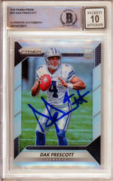 2016 Panini Prizm Silver #231 Dak Prescott RC Dallas Cowboys BAS Autograph 10