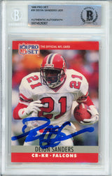 1990 Pro Set #36 Deion Sanders Atlanta Falcons BAS Autograph 10