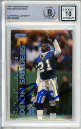 1999 Fleer Tradition #228 Deion Sanders Atlanta Falcons BAS Autograph 10