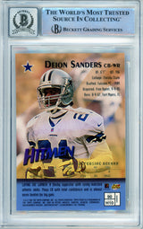 1997 Topps Finest Hitmen #90 Deion Sanders Dallas Cowboys BAS Autograph 10