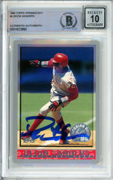 1998 Topps Opening Day #9 Deion Sanders Cincinnati Reds BAS Autograph 10