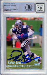 1999 Topps Stadium Club #122 Deion Sanders Dallas Cowboys BAS Autograph 10