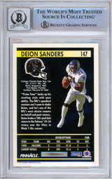 1991 Pinnacle #147 Deion Sanders Atlanta Falcons BAS Autograph 10