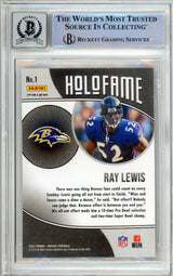 2021 Panini Mosaic Holofame Red #1 Ray Lewis Ravens BAS Autograph 10