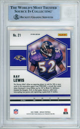 2021 Panini Mosaic Reactive Orange #21 Ray Lewis Ravens BAS Autograph 10