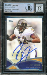 2012 Topps Prolific Playmakers #PP-RL Ray Lewis Ravens BAS Auto 10