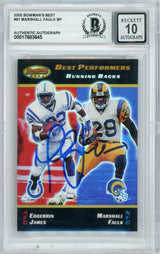 2000 Bowman's Best - Best Performers #91 Marshall Faulk Colts BGS Auto 10