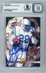 1996 Fleer Pro Football Preview #193 Marshall Faulk Colts BGS Autograph 10