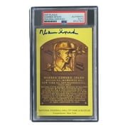 Warren Spahn Signed 4x6 Milwaukee Braves Hall Of Fame Plaque Card PSA/DNA 85027806 - Sports Integrity