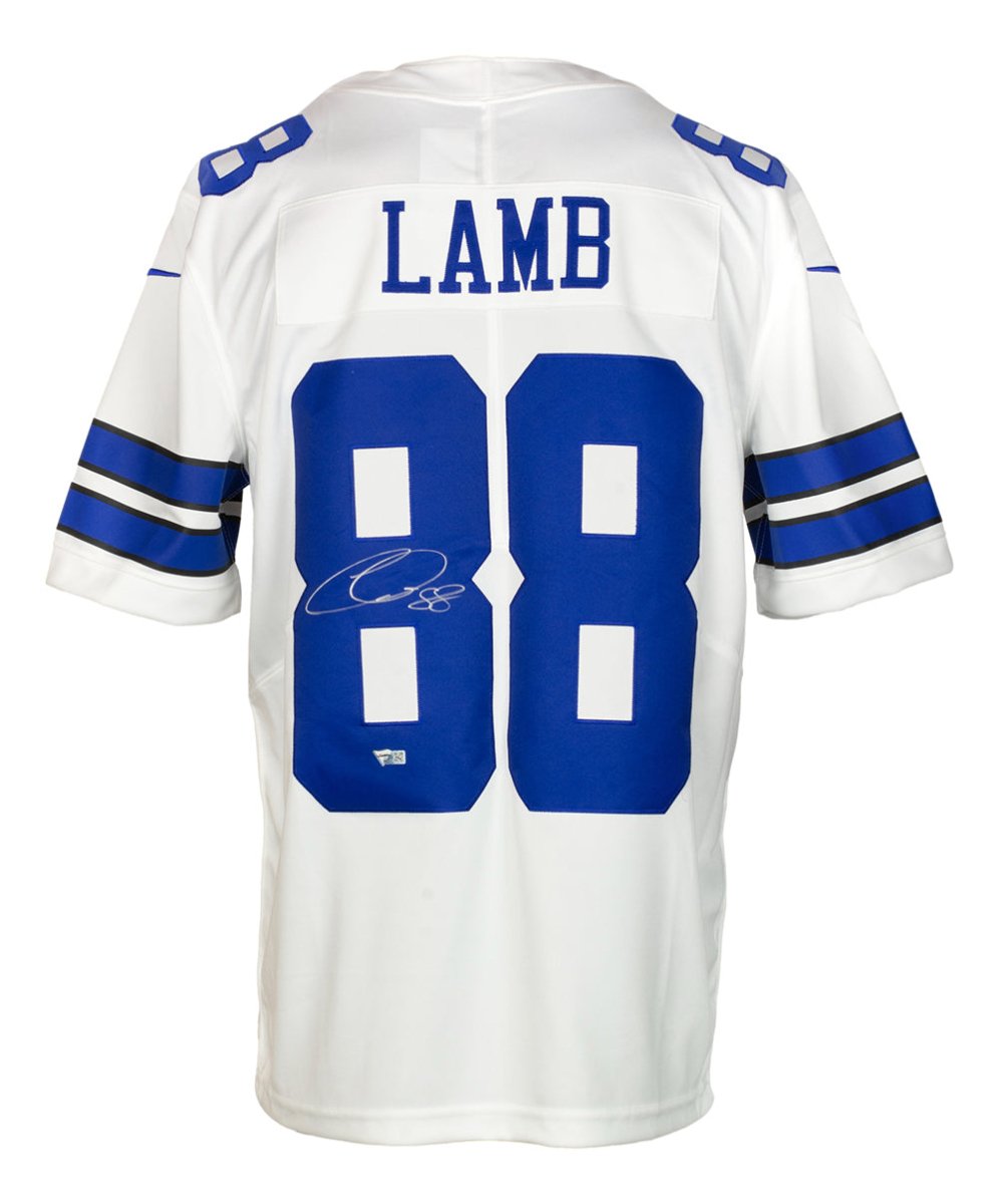 CeeDee Lamb Signed Dallas Cowboys White Nike Limited Football Jersey Fanatics - Sports Integrity