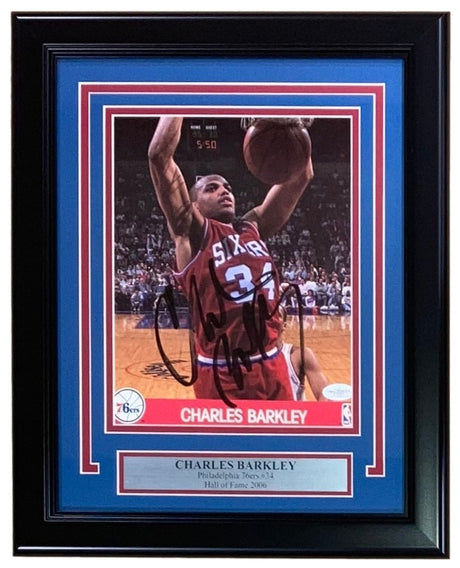 Charles Barkley Signed Framed 8x10 Philadelphia 76ers Photo JSA - Sports Integrity