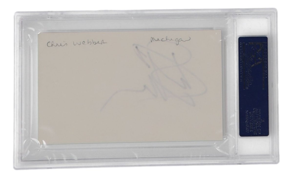 Chris Webber Michigan Wolverines Signed Slabbed Index Card PSA/DNA - Sports Integrity