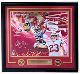 Christian McCaffrey Signed Framed 16x20 San Francisco 49ers Collage Photo BAS - Sports Integrity