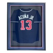 Ronald Acuna Jr Atlanta Signed Framed Navy Blue Baseball Jersey BAS ITP - Sports Integrity