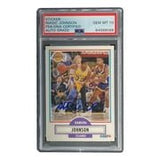 Magic Johnson Signed LA Lakers 1990 Fleer #93 Trading Card PSA/DNA Gem MT 10 - Sports Integrity