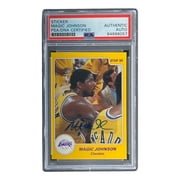 Magic Johnson Signed LA Lakers 1986 Star #1 Trading Card PSA/DNA - Sports Integrity