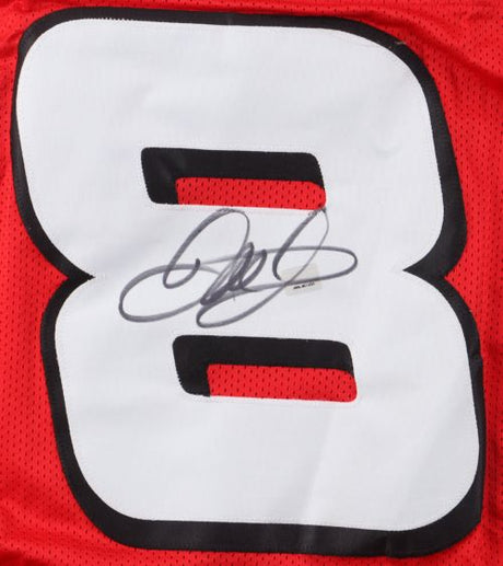 Dale Earnhardt Jr Signed Red Football Jersey JR Motorsports Hologram - Sports Integrity