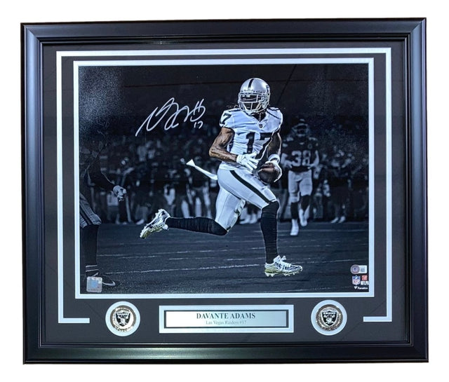 Davante Adams Signed Framed 16x20 Las Vegas Raiders White Jersey Photo BAS ITP - Sports Integrity