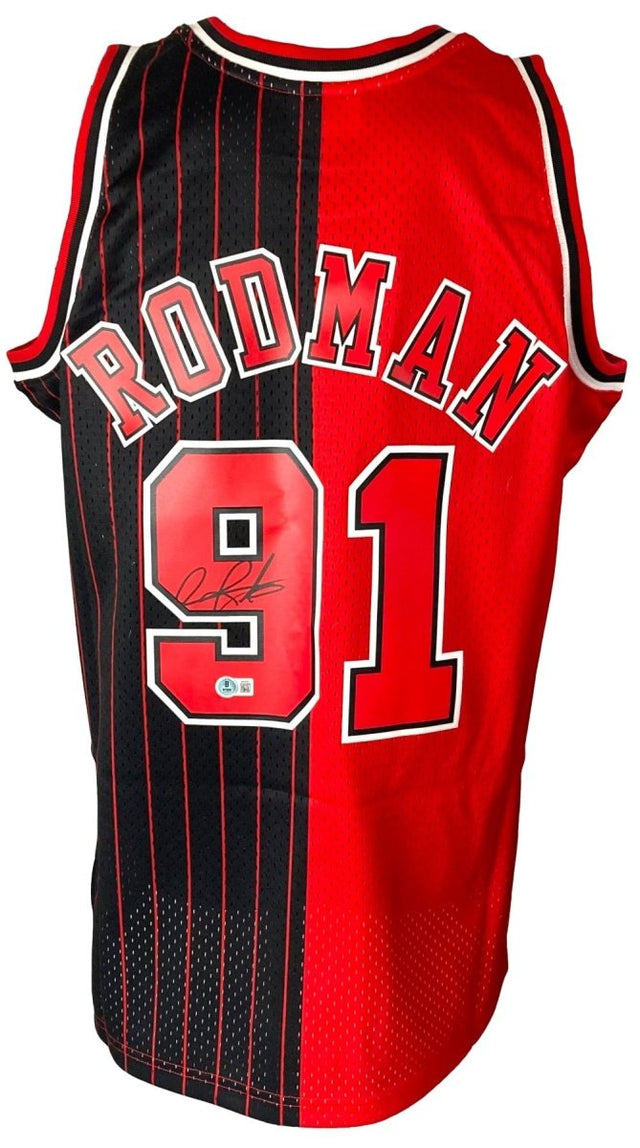 Dennis Rodman Signed Chicago Bulls 1995 - 96 M&N HWC Swingman Jersey BAS ITP - Sports Integrity