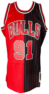 Dennis Rodman Signed Chicago Bulls 1995 - 96 M&N HWC Swingman Jersey BAS ITP - Sports Integrity