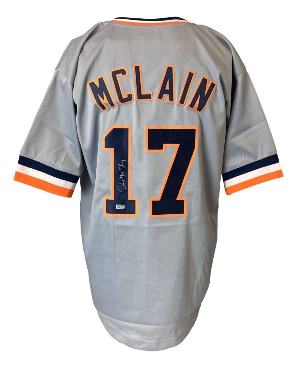 Denny McLain Detroit Signed Gray Baseball Jersey Sports Integrity - Sports Integrity