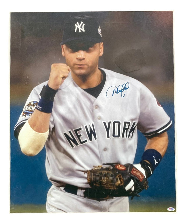 Derek Jeter Signed Stretched 22x28 New York Yankees Canvas PSA Hologram See Pics - Sports Integrity