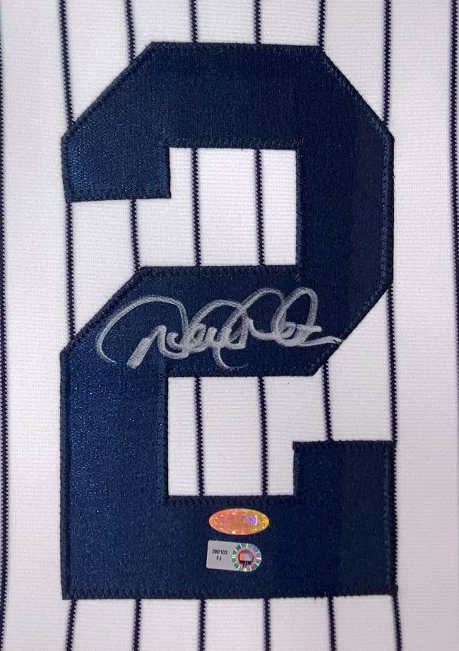 Derek Jeter Signed Framed Yankees Majestic Jersey w/ 09 WS & Stadium Patches JSA