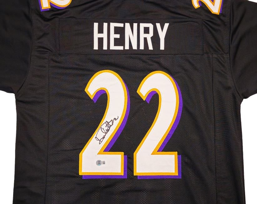 Derrick Henry Baltimore Signed Black Football Jersey BAS ITP - Sports Integrity