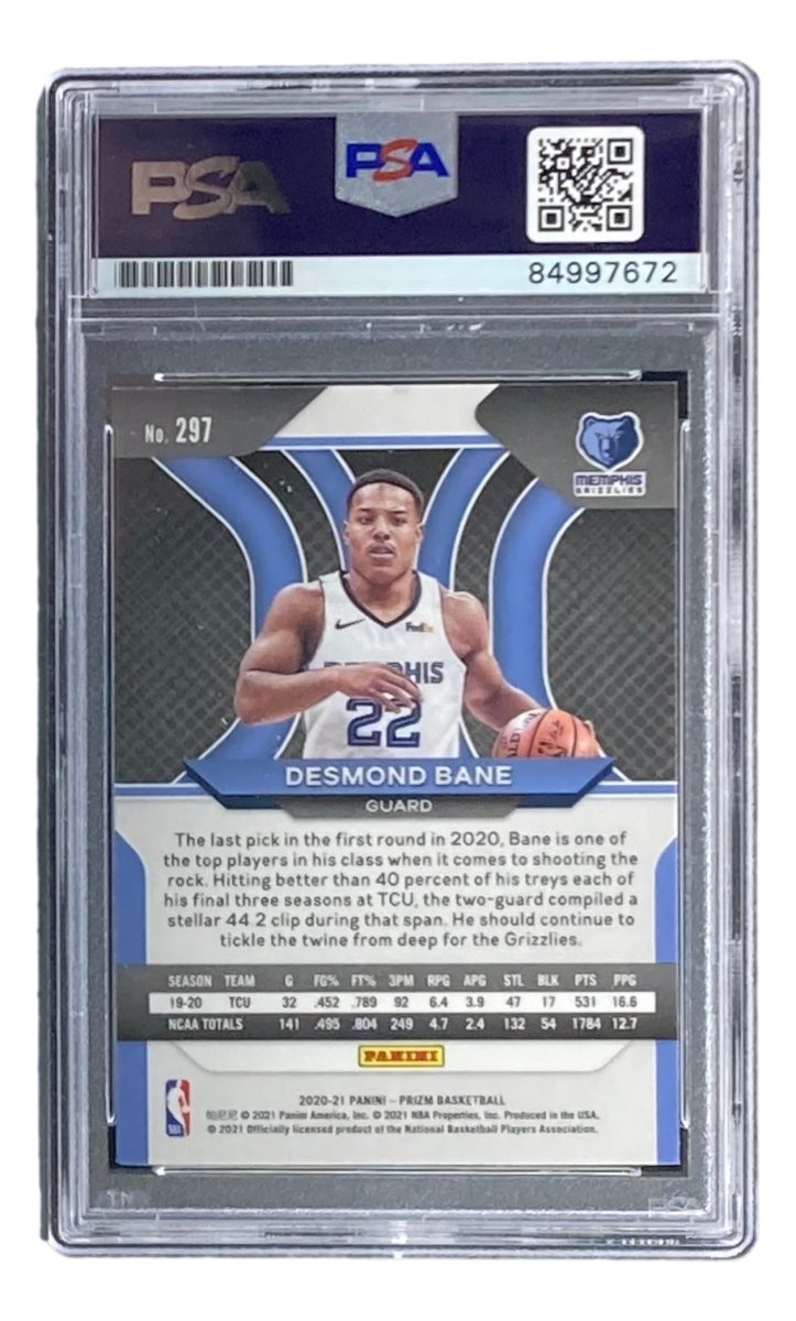 Desmond Bane Signed 2020 Panini Prizm #297 Rookie Card PSA/DNA Gem MT 10 - Sports Integrity