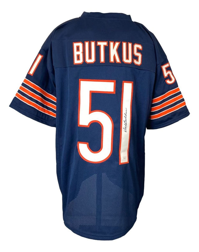 Dick Butkus Chicago Signed Blue Football Jersey JSA - Sports Integrity