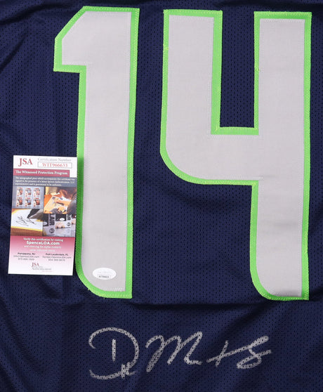 DK Metcalf Seattle Signed Blue Football Jersey JSA