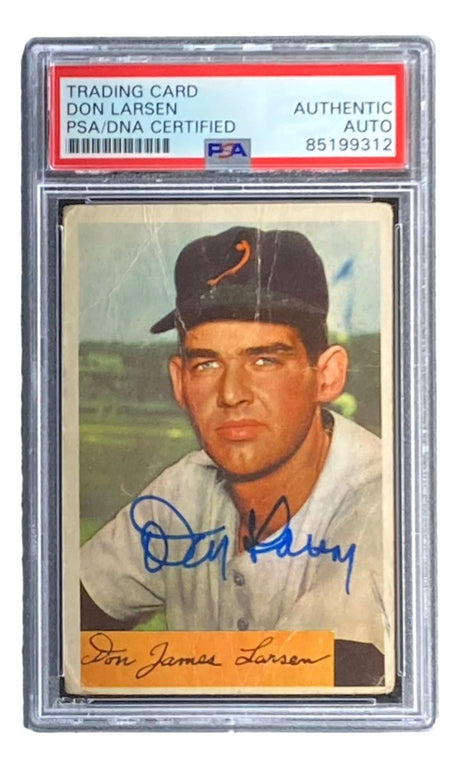 Don Larsen Signed 1954 Bowman #101 Baltimore Orioles Rookie Card PSA/DNA - Sports Integrity