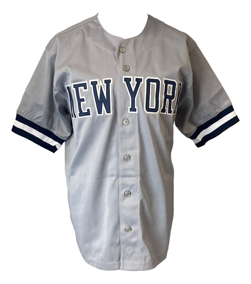 Don Larsen New York Signed Gray Baseball Jersey WS PG 10 - 8 - 56 Inscribed JSA - Sports Integrity