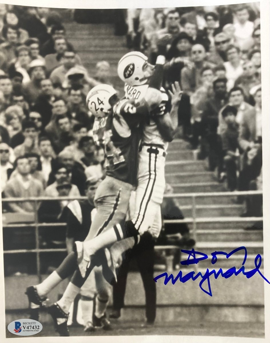 Don Maynard Signed 8x10 New York Jets Catch Photo BAS - Sports Integrity