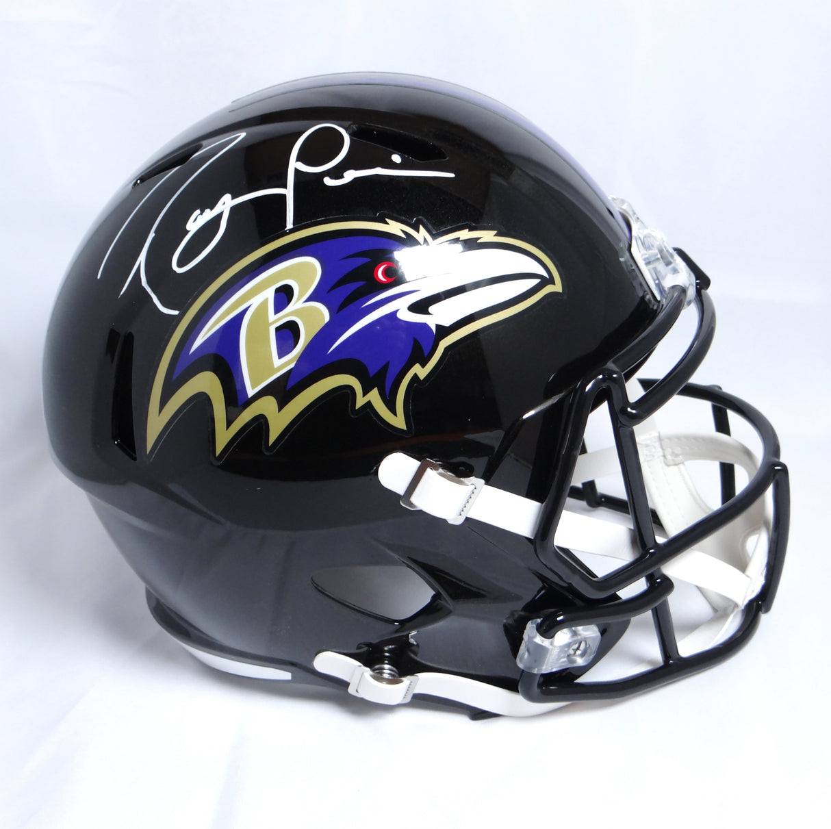 Ray Lewis Signed Baltimore Ravens F/S Speed Helmet- Beckett W Hologram *White