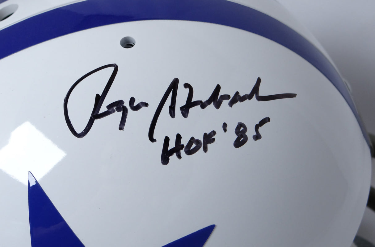 Roger Staubach Signed Cowboys F/S 60-63 TB TK Helmet W/ HOF- JSA W Auth *Black