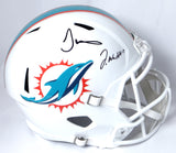 J. Waddle, Tyreek Hill Autographed Dolphins F/S Speed Helmet- Fanatics/ Beckett W Holo *Black