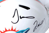 J. Waddle, Tyreek Hill Autographed Dolphins F/S Speed Helmet- Fanatics/ Beckett W Holo *Black