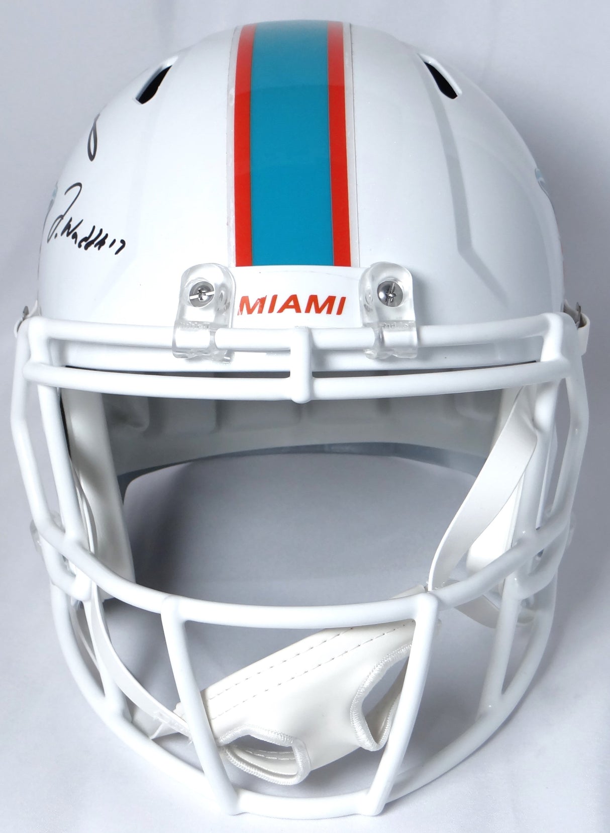 J. Waddle, Tyreek Hill Autographed Dolphins F/S Speed Helmet- Fanatics/ Beckett W Holo *Black