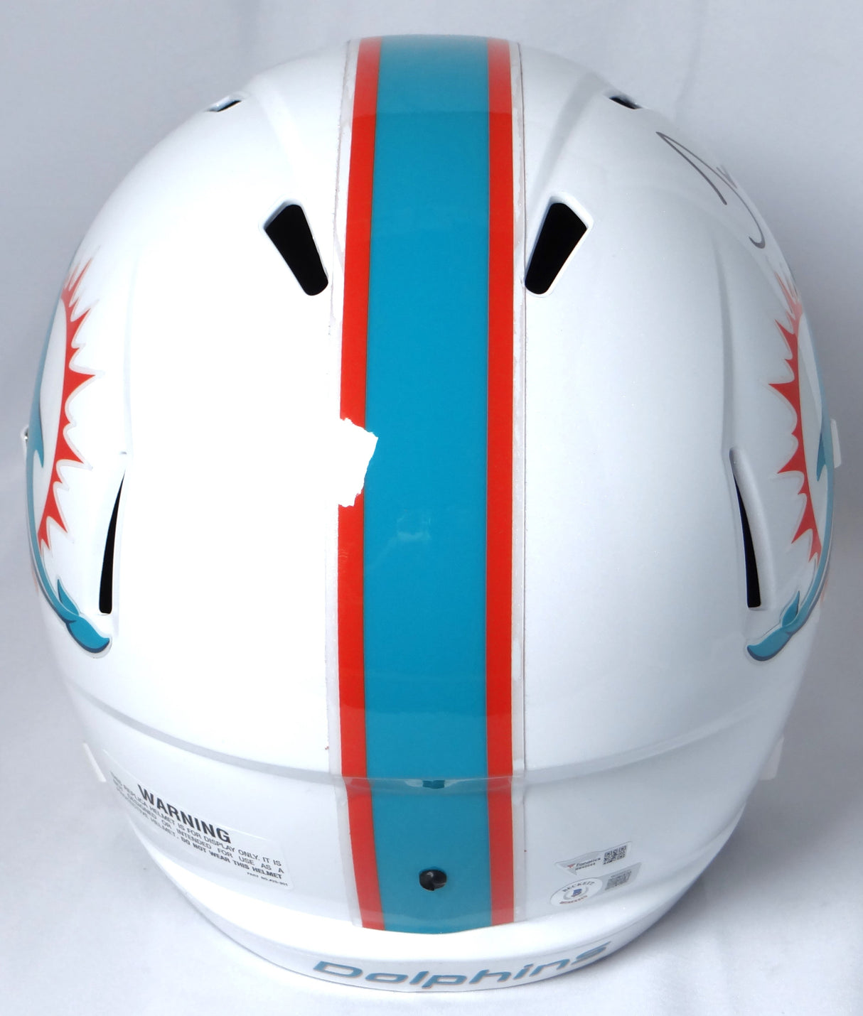 J. Waddle, Tyreek Hill Autographed Dolphins F/S Speed Helmet- Fanatics/ Beckett W Holo *Black