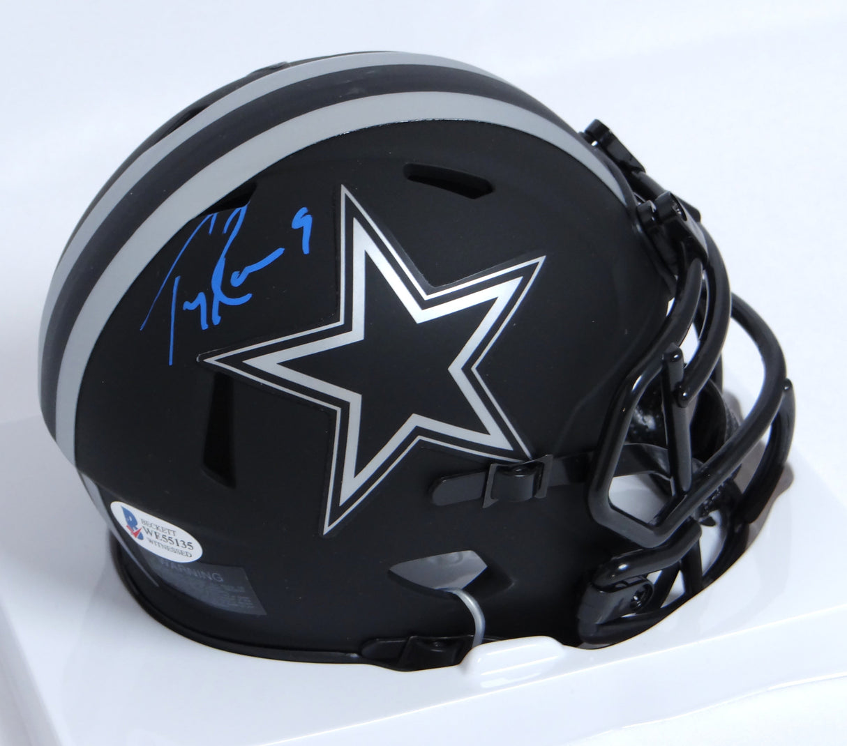 Tony Romo Autographed Cowboys Eclipse Speed Mini Helmet - Beckett W Auth *Blue