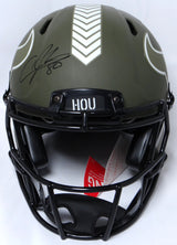 Andre Johnson Signed Texans F/S Salute to Service Speed Authentic Helmet-BAWHolo