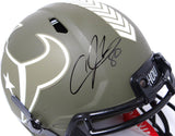 Andre Johnson Signed Texans F/S Salute to Service Speed Authentic Helmet-BAWHolo