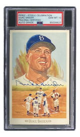 Duke Snider Dodgers Signed 4x6 Perez - Steele Postcard PSA/DNA Gem MT 10 - Sports Integrity