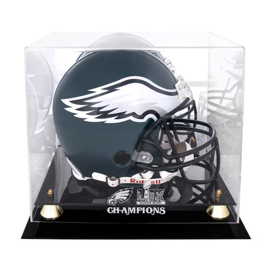 Pre-Order Philadelphia Eagles Super Bowl LIX Champions Golden Classic Helmet Logo Display Case