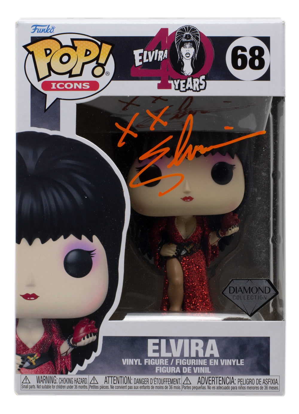 Elvira Signed Elvira 40 Year Anniversary Funko Pop #68 JSA